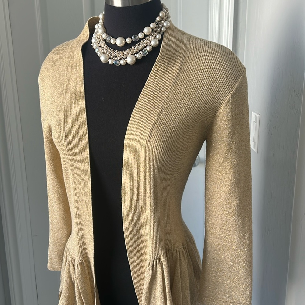 GOLD Ruffled Cardigan